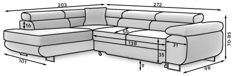 Anton Storage Sleeper Sectional Sofa - Emerald Green