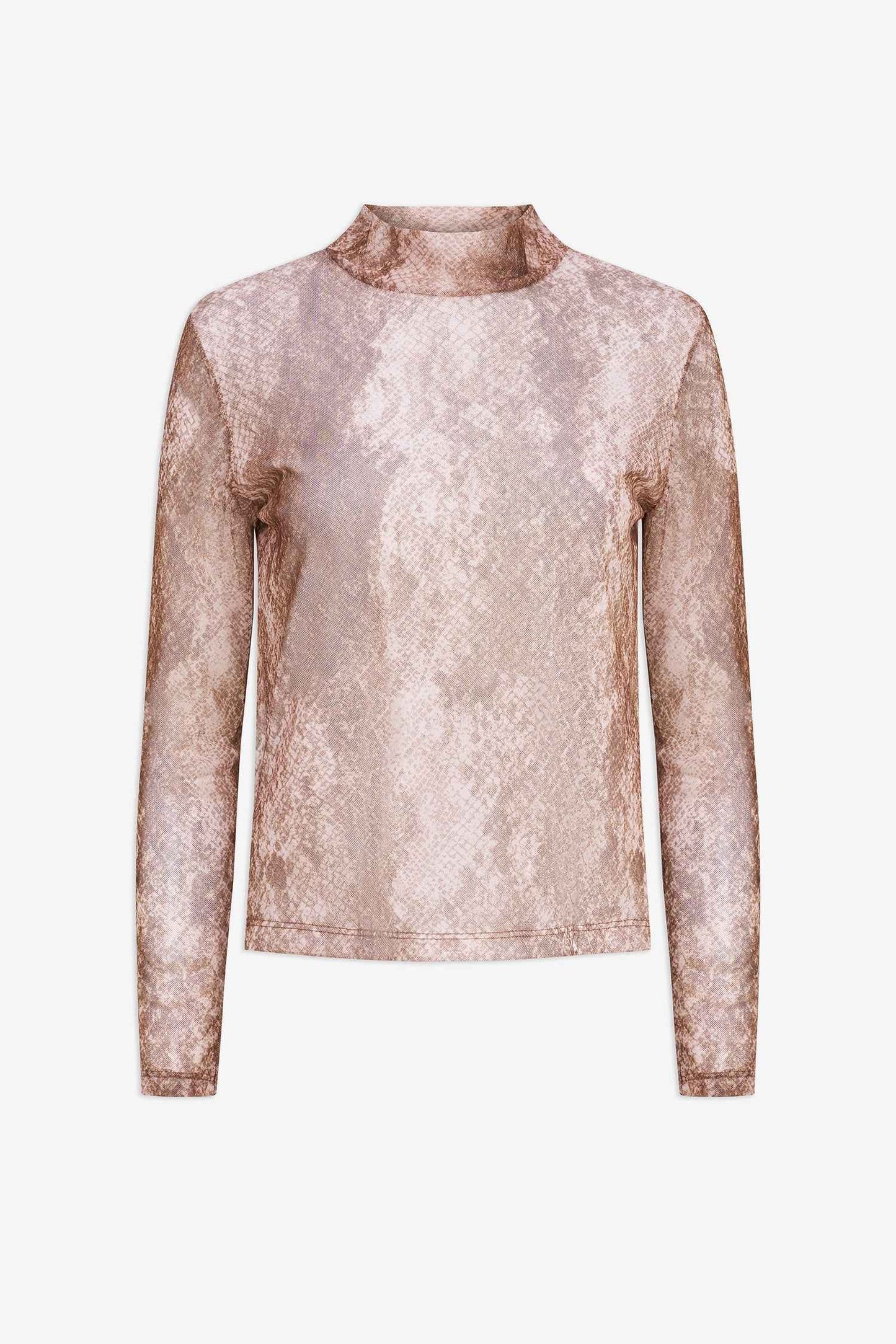 Women's Printed Mesh-Knit Mock-Neck Top