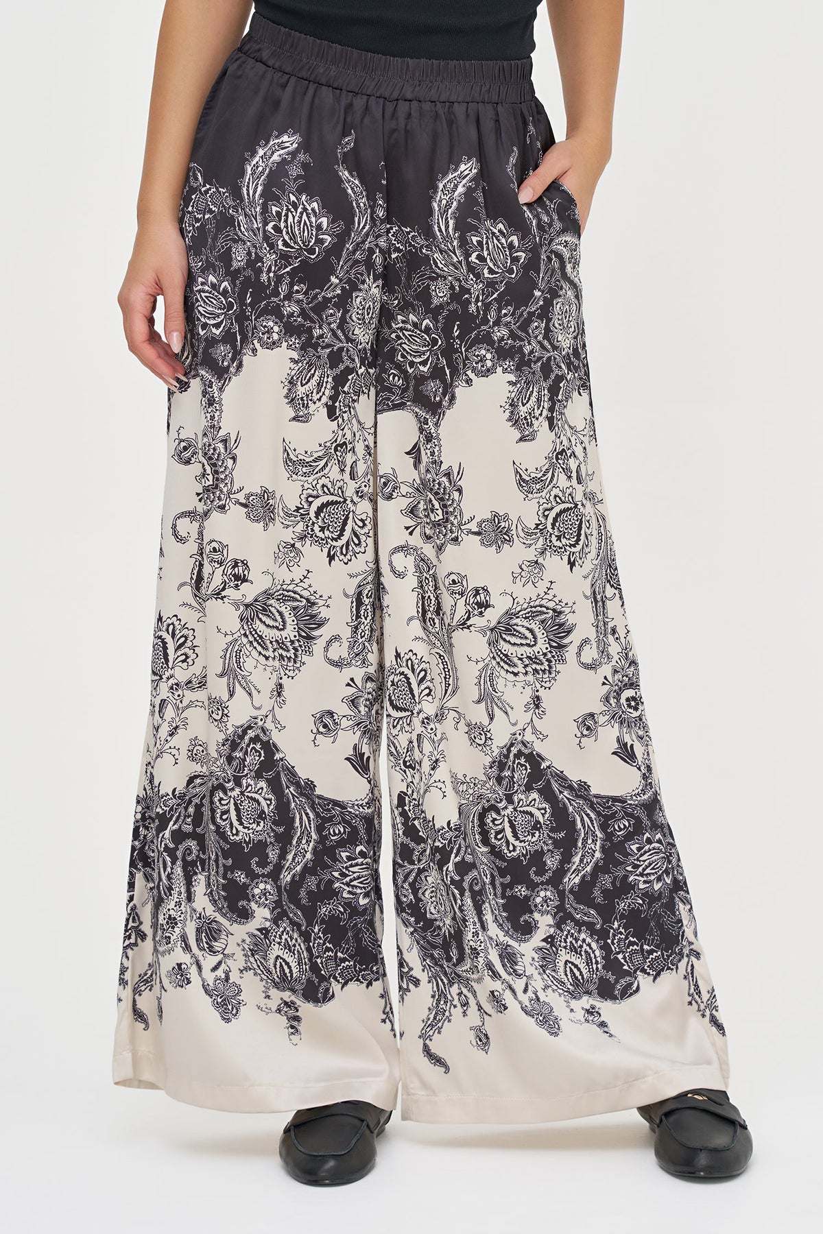 Women's Placement-Print Wide-Leg Pull-On Pants