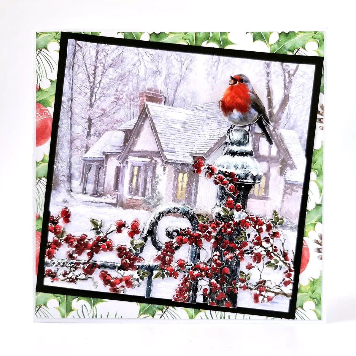 Die Cut Decoupage – Robin On Railing (Pack Of 3)