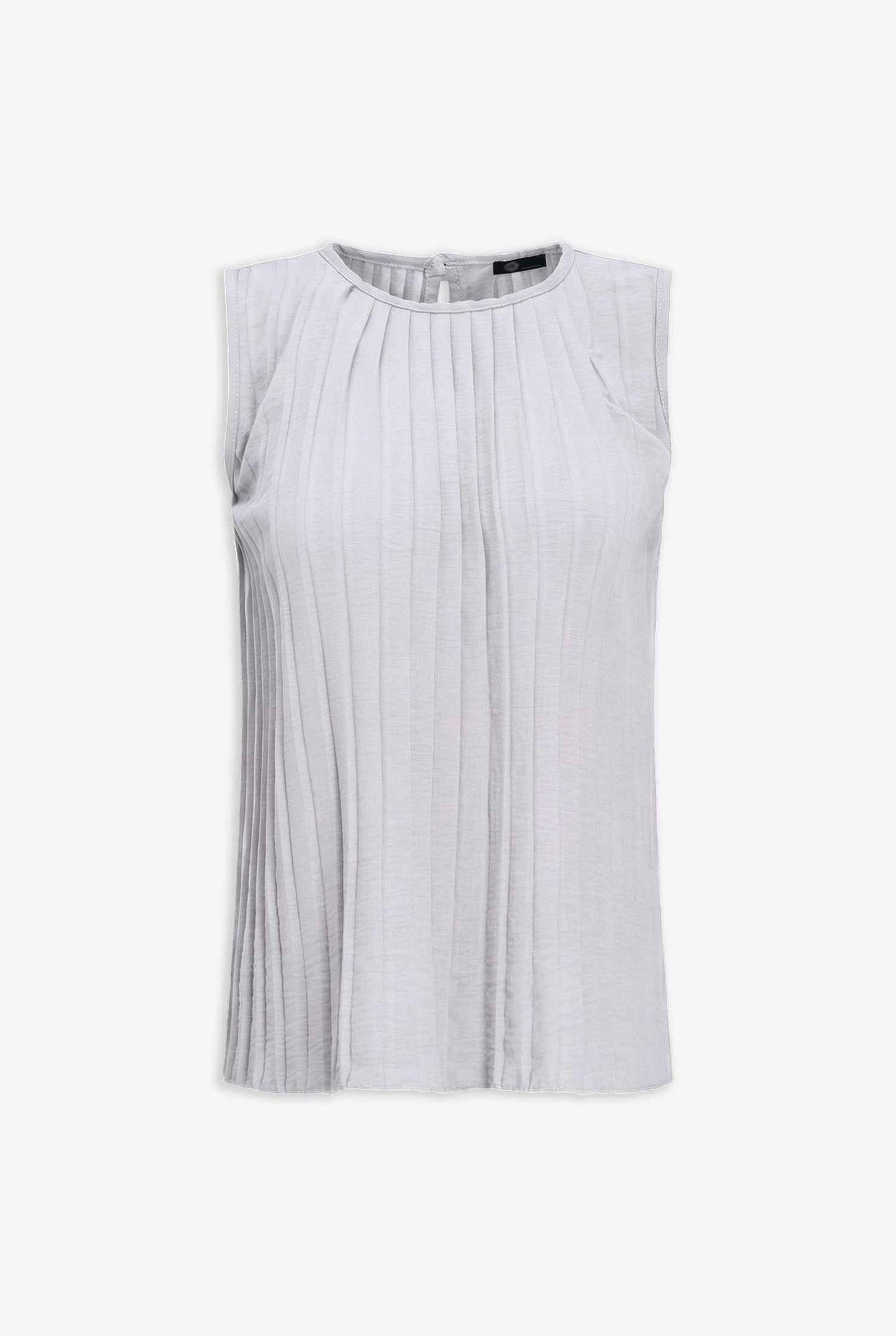 Women's Pleated Crew-Neck Sleeveless Top