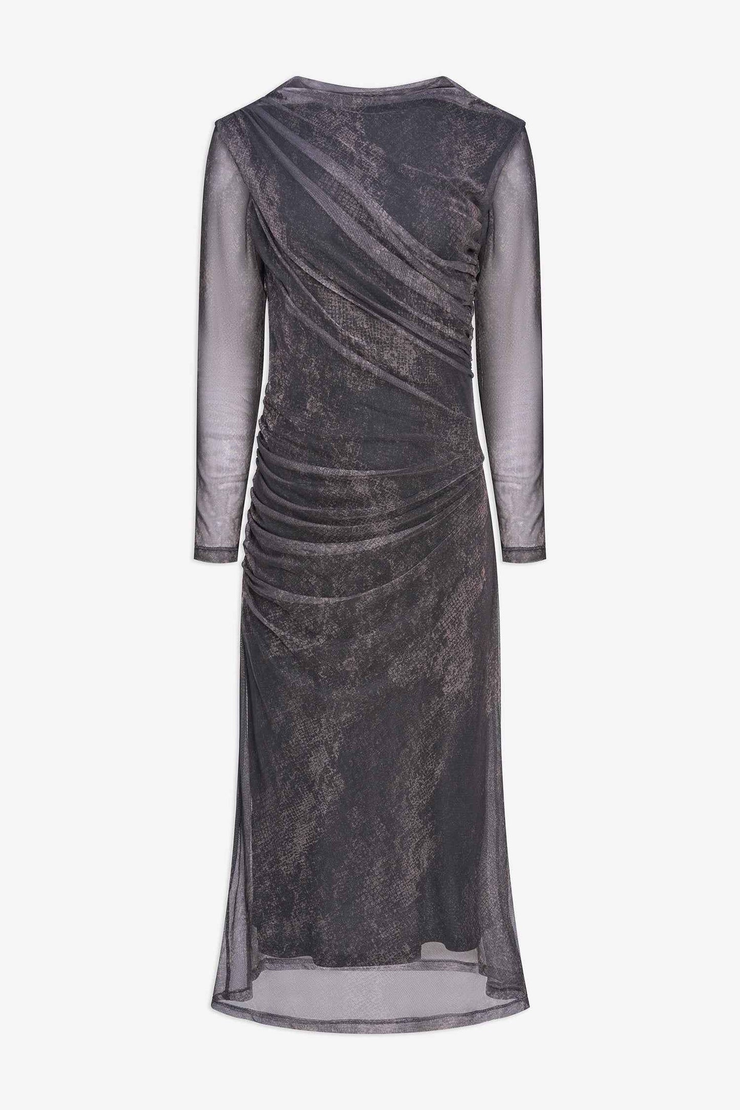 Women's Printed Mesh Boat-Neck Dress