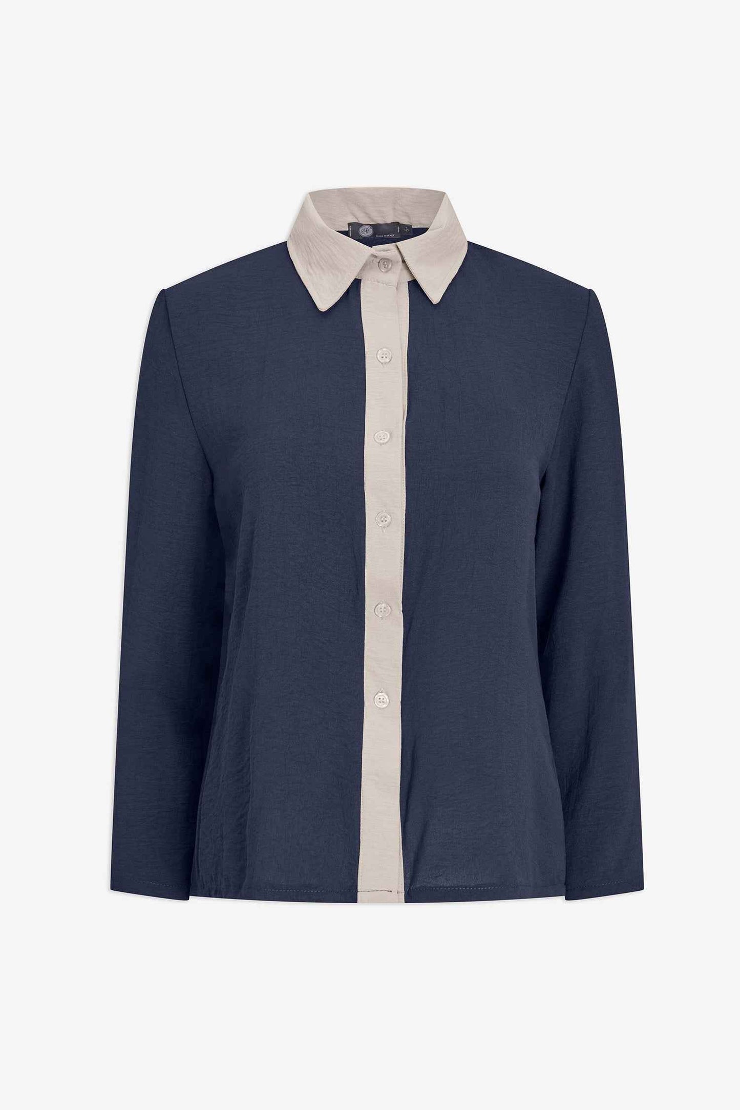 Women's Color-Block Button-Down Shirt