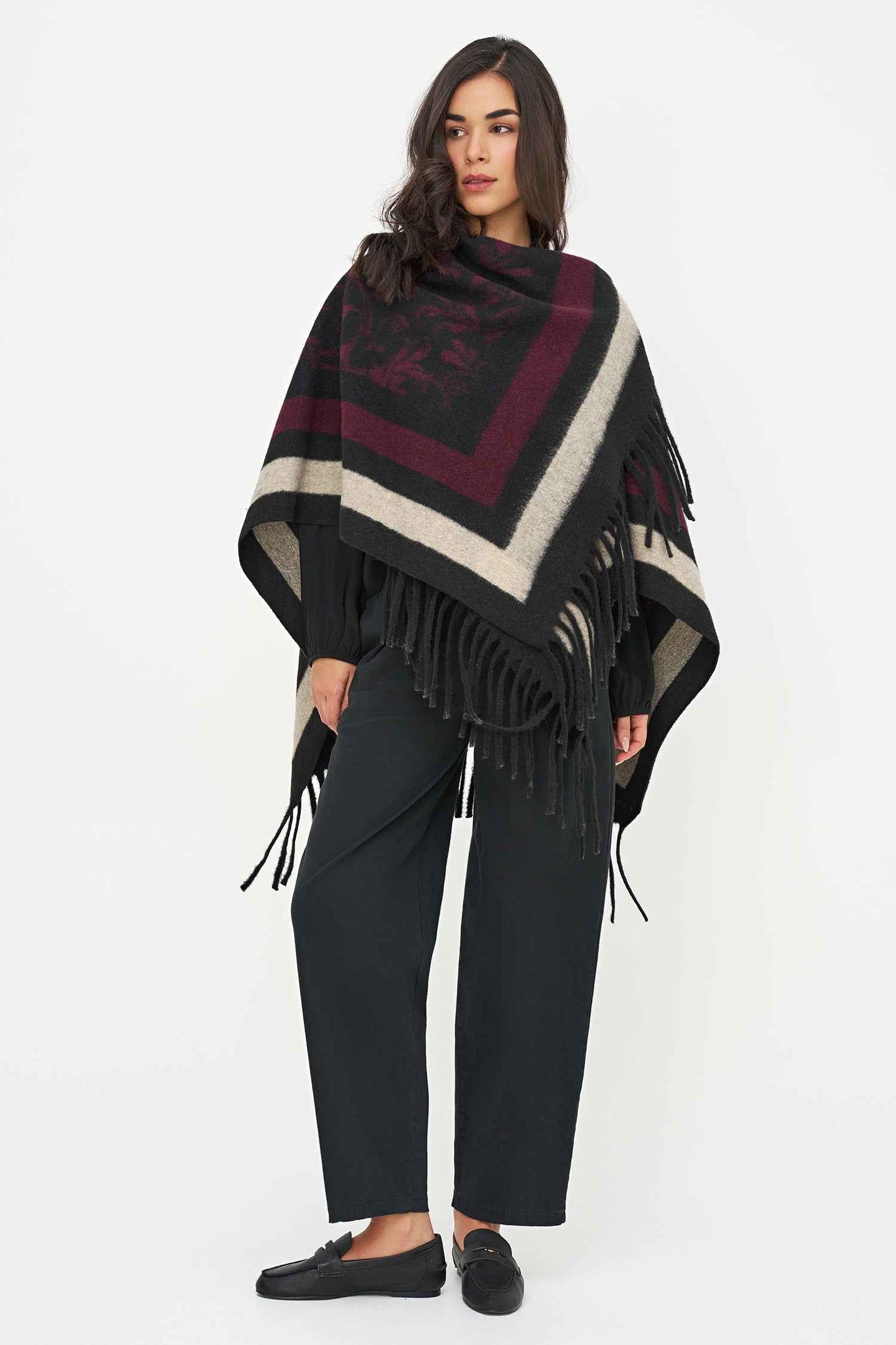 Women's Printed Woven Poncho
