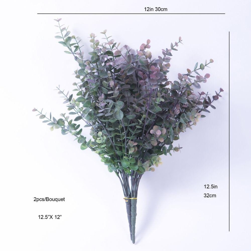 Merida Künstlicher Eukalyptus-Strauß in Lila & Grün 31,75 x 30,48 cm (2er-Set)