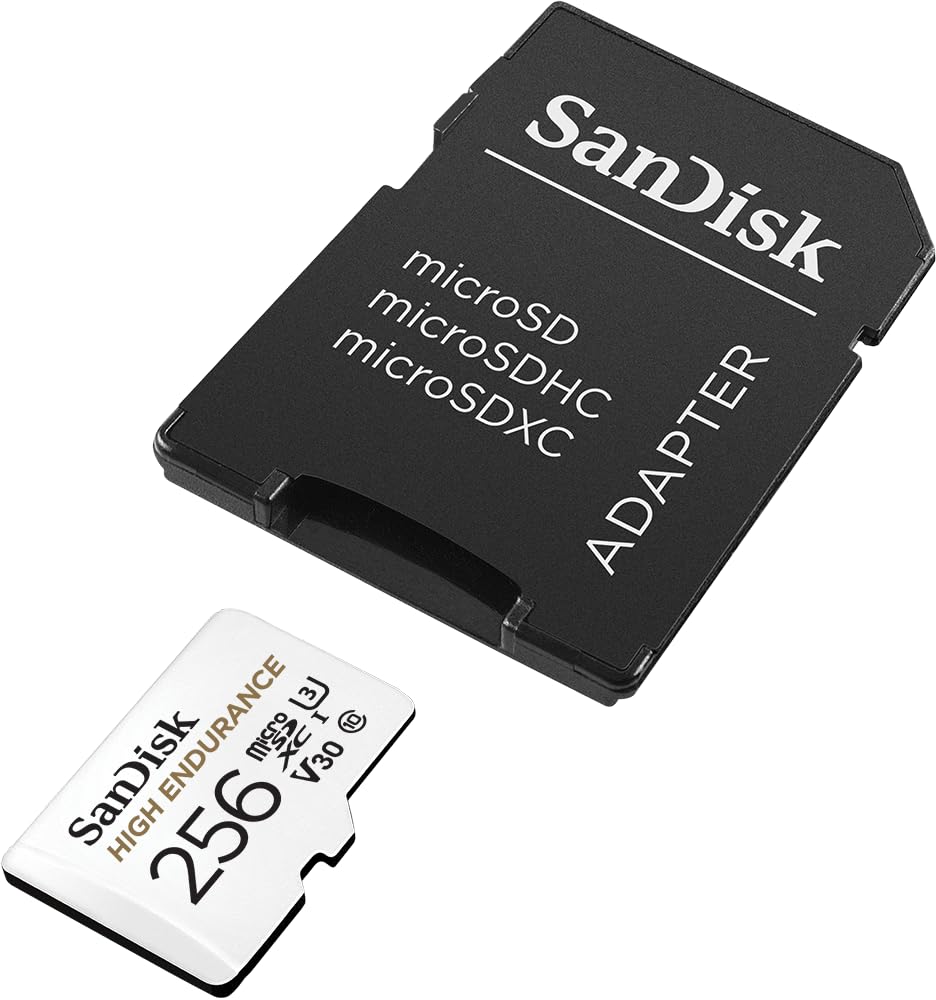 SanDisk 256GB High Endurance Video microSDXC Card with Adapter for Dash Cam and Home Monitoring Systems - C10, U3, V30, 4K UHD, Micro SD Card - SDSQQNR-256G-GN6IA đ All In One Marketplace Canada