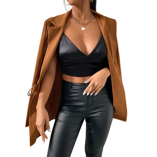 Women's Fashion Lapel Slim-Fit Cardigan Suit Jacket