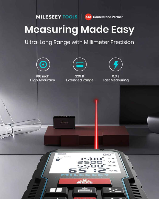 229Ft Laser Measure Device, Mileseey Digital Laser Tape Measure with Upgraded Electronic Angle Sensor, ±2mm Accuracy, Area Measurement,Volume and Pythagoras, Backlit LCD,Mute, Battery Included 🍁 All In One Marketplace Canada