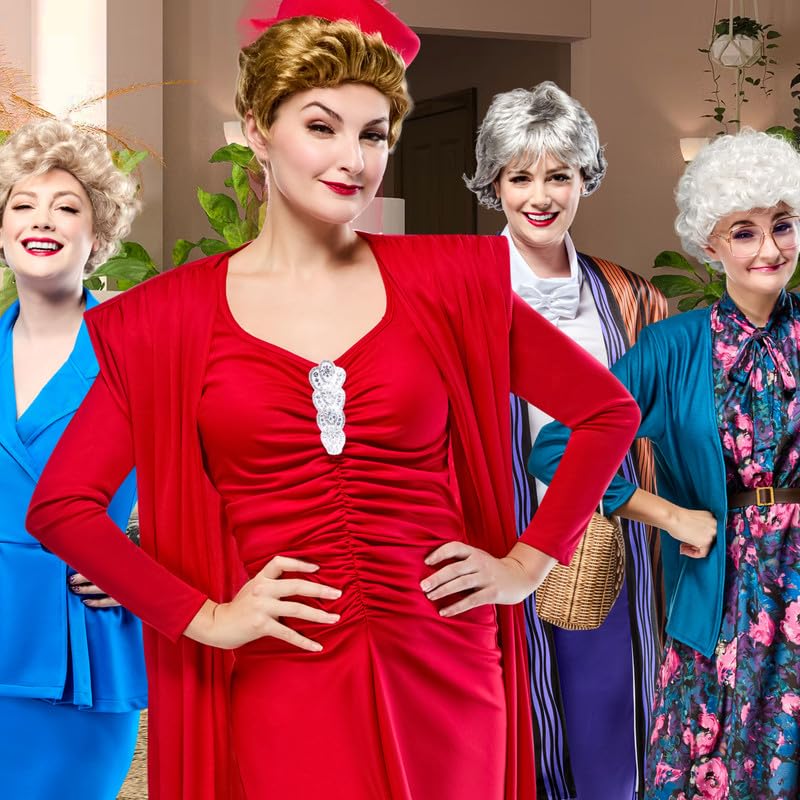Rubies Women's Golden Girls Blanche Costume Set with Wig, Large, TV Show Look Perfect for Halloween, Parties, and More