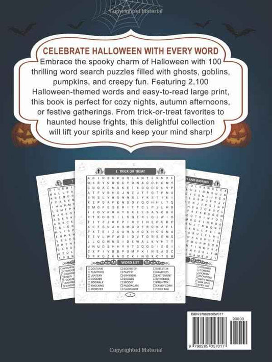 Halloween Word Search: 100 Large Print Puzzles with 2100 Spooky & Fun Words to Celebrate the Magic of Halloween