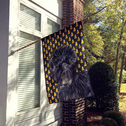 Caroline's Treasures SS4304CHF Affenpinscher Candy Corn Halloween Portrait Flag Canvas House Size, Large, Multicolor
