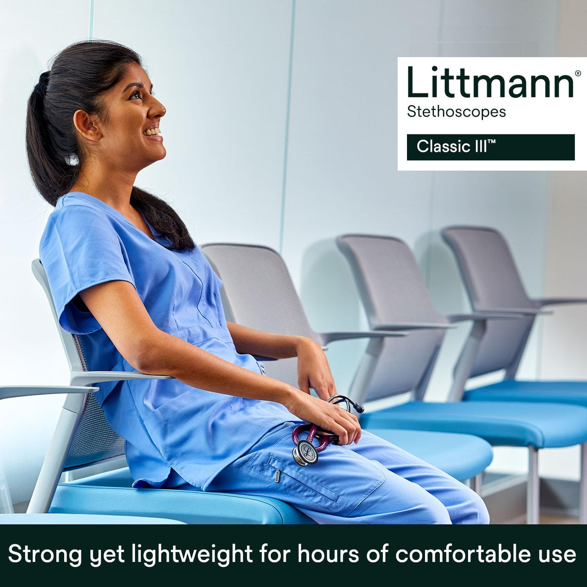3M Littmann Classic III Monitoring Stethoscope, 5620, More Than 2X as Loud*, Weighs Less**, Stainless Steel Chestpiece, 69 cm (27") Black Tube 🍁 All In One Marketplace Canada