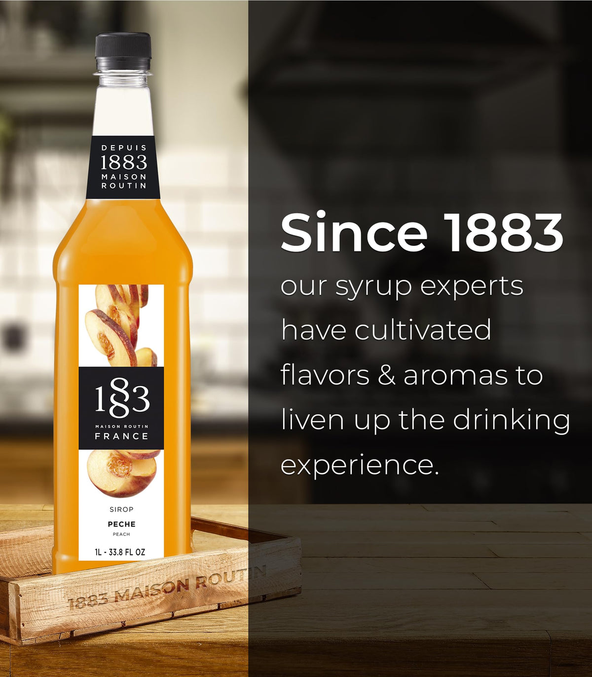 Maison Routin 1883 Peach Syrup, Pet Bottle 1000 Milliliter đ All In One Marketplace Canada
