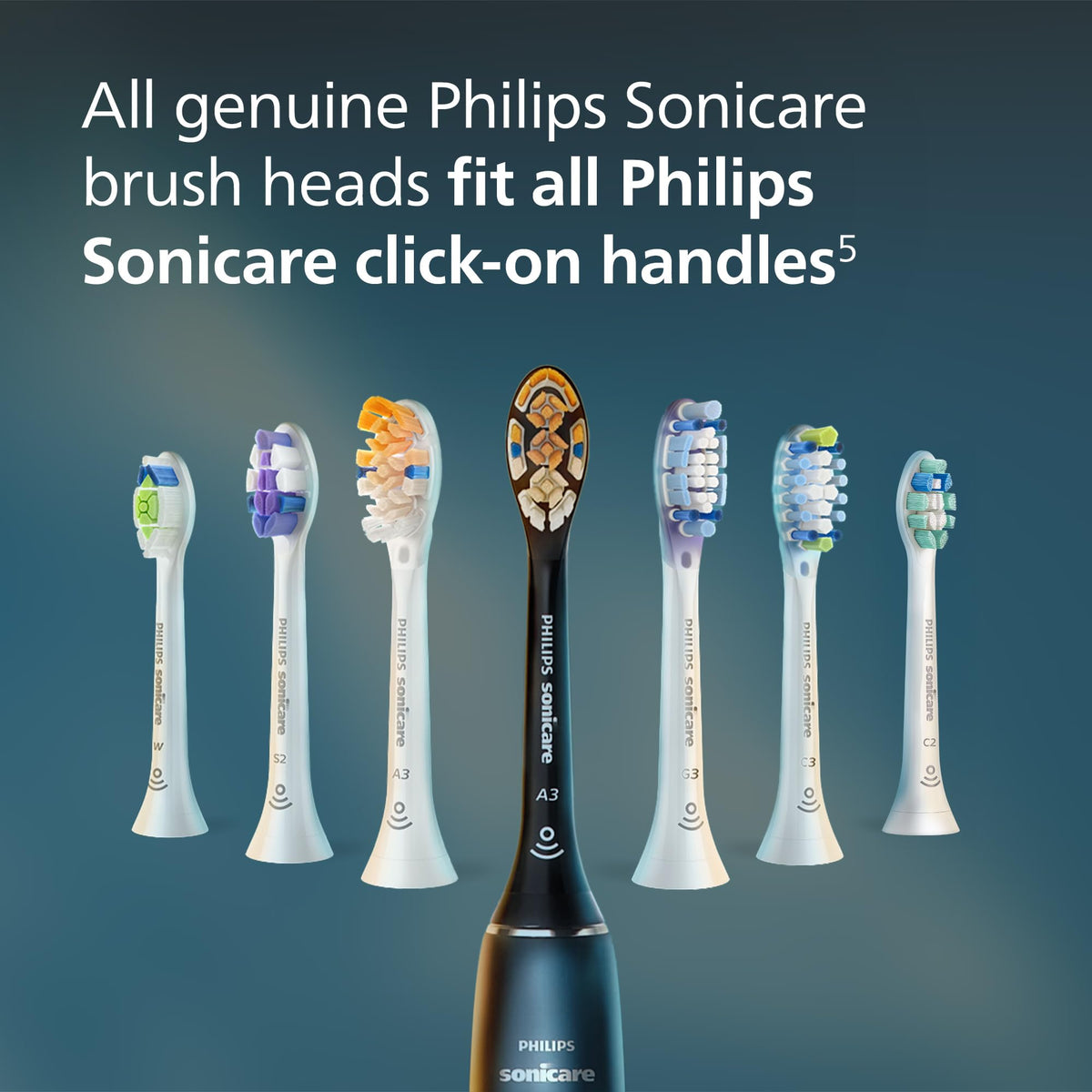 Philips Sonicare A3 All-in-one - Genuine Replacement Electric Toothbrush Heads, Black, 2 Pack, HX9092/95 đ All In One Marketplace Canada