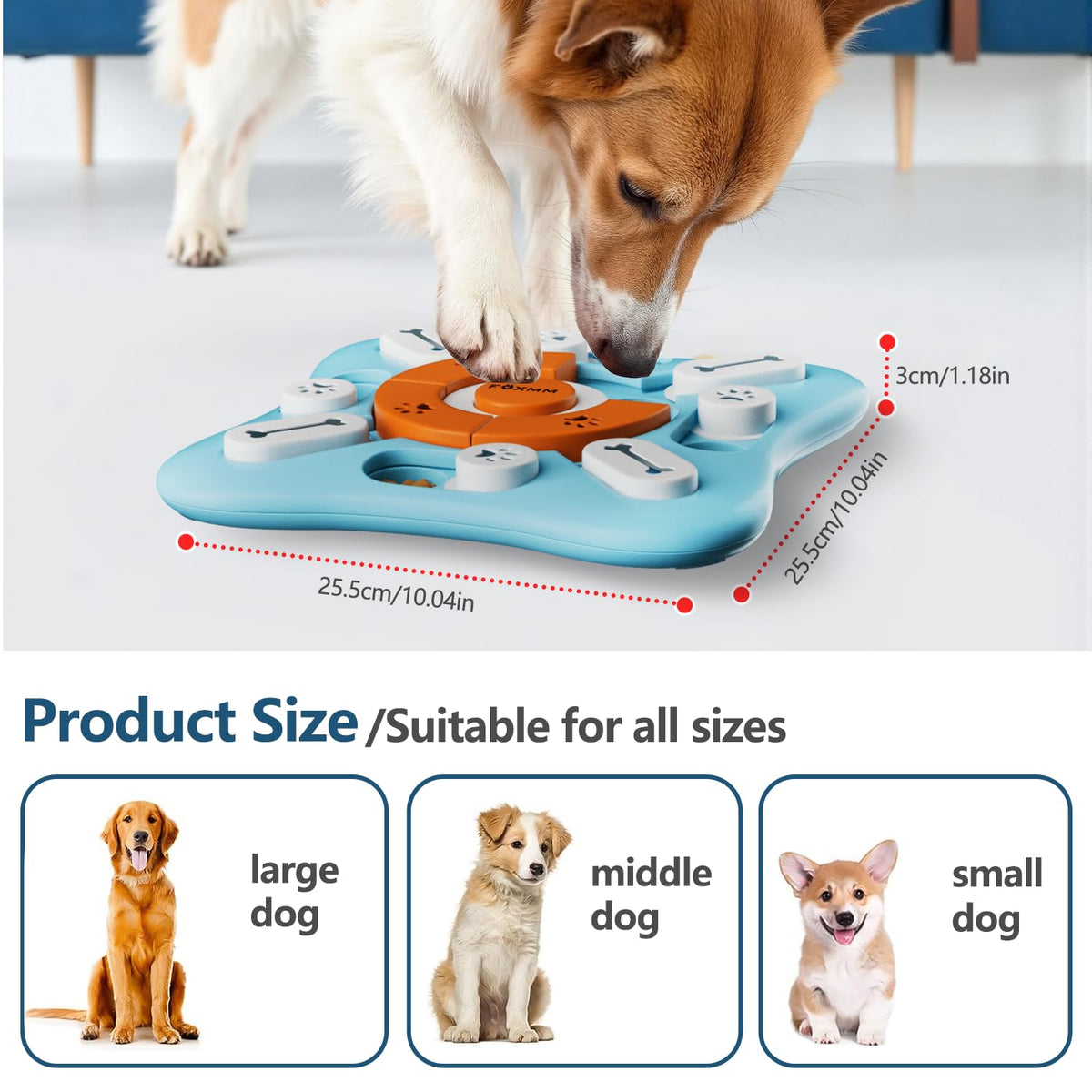 FOXMM Interactive Dog Treat Puzzle Toys for IQ Training & Mental Stimulating,Fun Slow Feeder,Large Medium Small Dogs Enrichment Toys with Squeak Design đ All In One Marketplace Canada