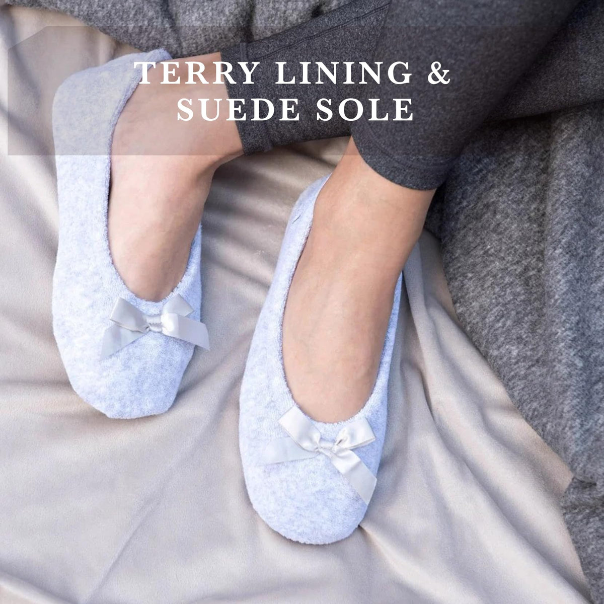 isotoner Women's 2 Pack Ballerina Slipper Quilted and Solid Ballet Flat, Periwinkle Quilted, Ash Solid, 8-9 🍁 All In One Marketplace Canada