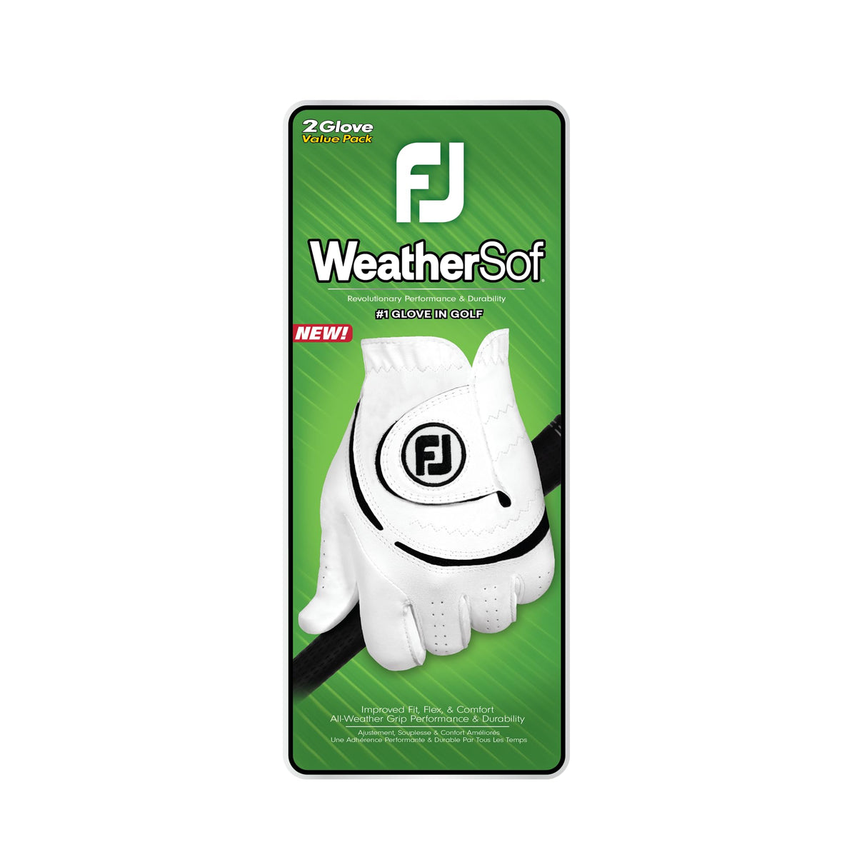 FootJoy Men's WeatherSof 2-Pack Golf Glove, White, Medium, Worn on Left Hand 🍁 All In One Marketplace Canada