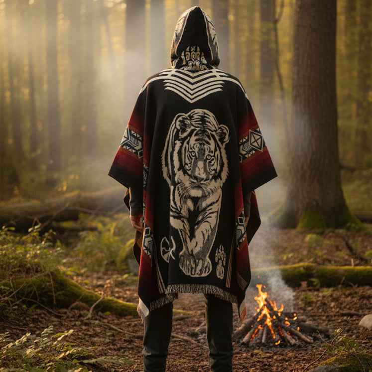 Tiger HandMade Wool Poncho