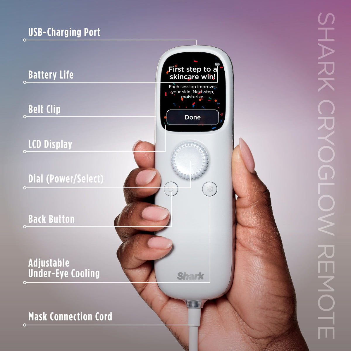 Shark CryoGlow LED Face Mask with Under-Eye Cooling, Anti-Ageing & Blemish Repair, Red & Blue LED, Infrared Light Therapy, USB-C, Remote Control, Storage Bag, FW312C (Canadian Version) ๐ All In One Marketplace Canada