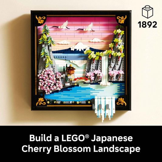 LEGO Art Japanese Cherry Blossom Landscape Building Set for Adults - Room Decoration & Gift for Women & Men, Ages 18+ - Framed Wall Decor, Stand or Hang to Display - 31218 🍁 All In One Marketplace Canada