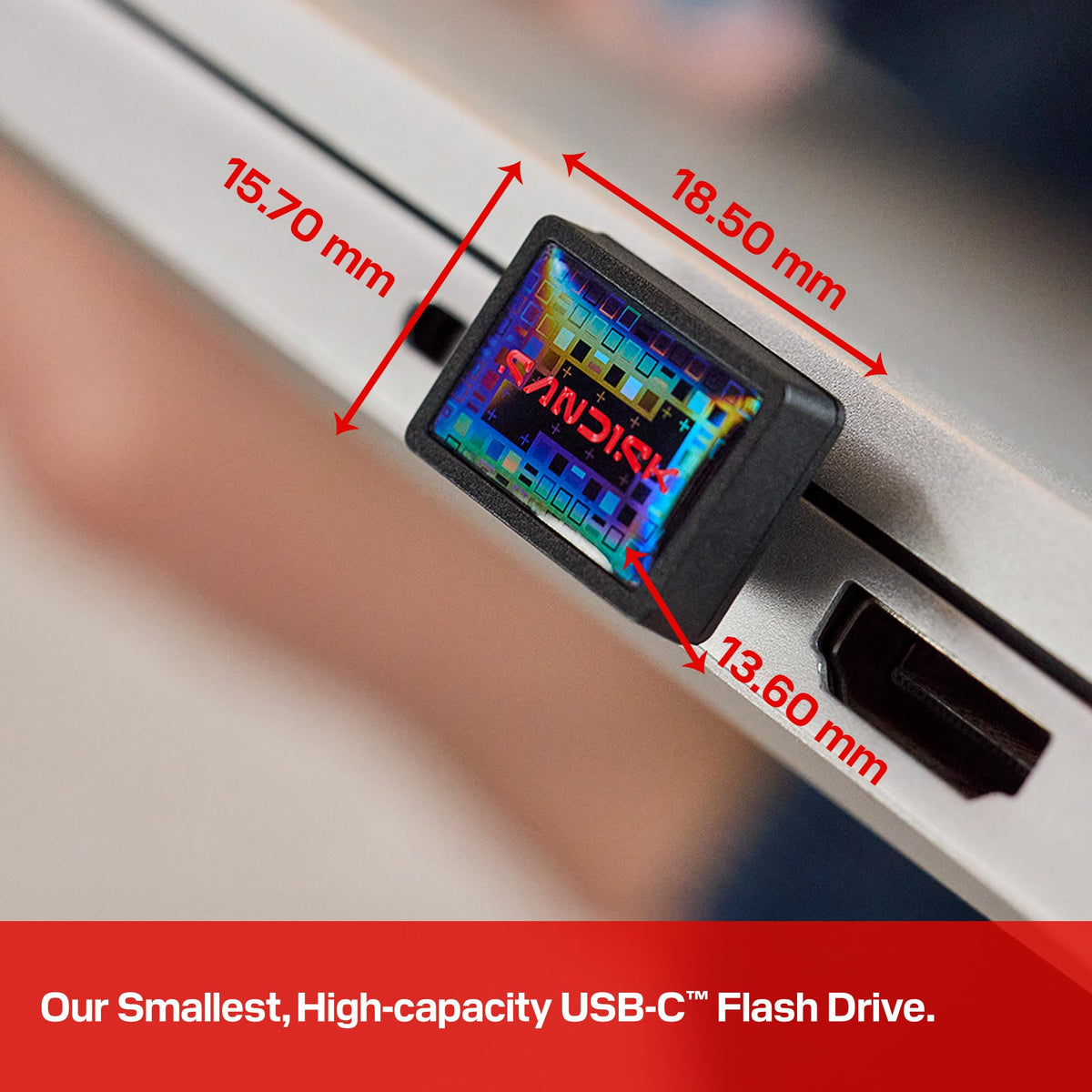 SANDISK 256GB Extreme Fit USB-C Flash Drive - Up to 400MB/s Read speeds, USB 3.2 Gen 1, USB Type-C - Plug-and-Stay Storage - Black - SDCZ530-256G-G46
