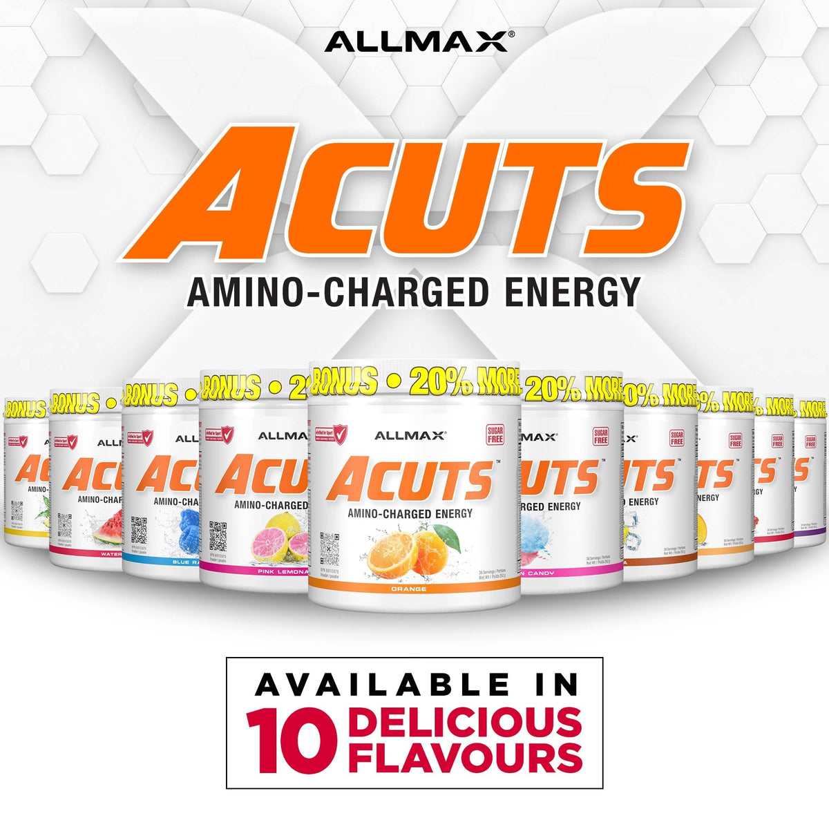 ALLMAX ACUTS Amino Energy Powder with Amino Acids Supplement, Goji Berry, 36 Servings, Caffeine, Green Coffee Extract, 2000 mg Taurine, L-Carnitine, Sugar Free, Gluten & Dye Free, Amino Acid Drink 🍁 All In One Marketplace Canada