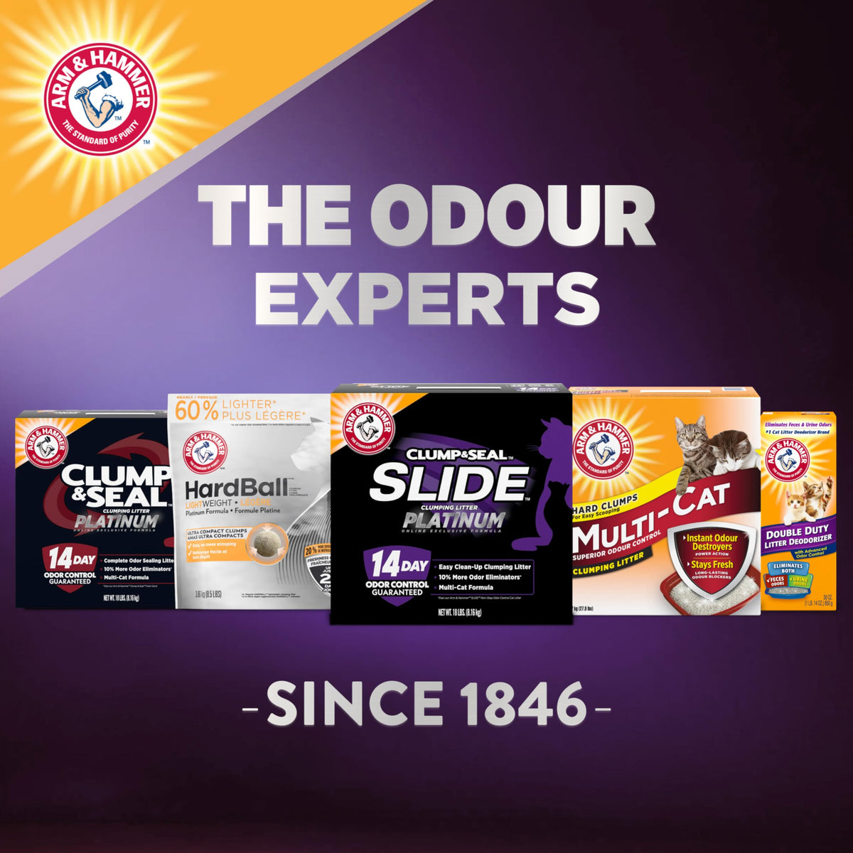 Arm & Hammer Platinum Clumping Cat Litter, 2x Longer Odour Control, Multi-Cat Clay, Ultimate 14-Day Freshness, Extra Oduor Eliminators, Effortless Clean, Dust-Free, Heavy-Duty Clumping, 8.16kg đ All In One Marketplace Canada