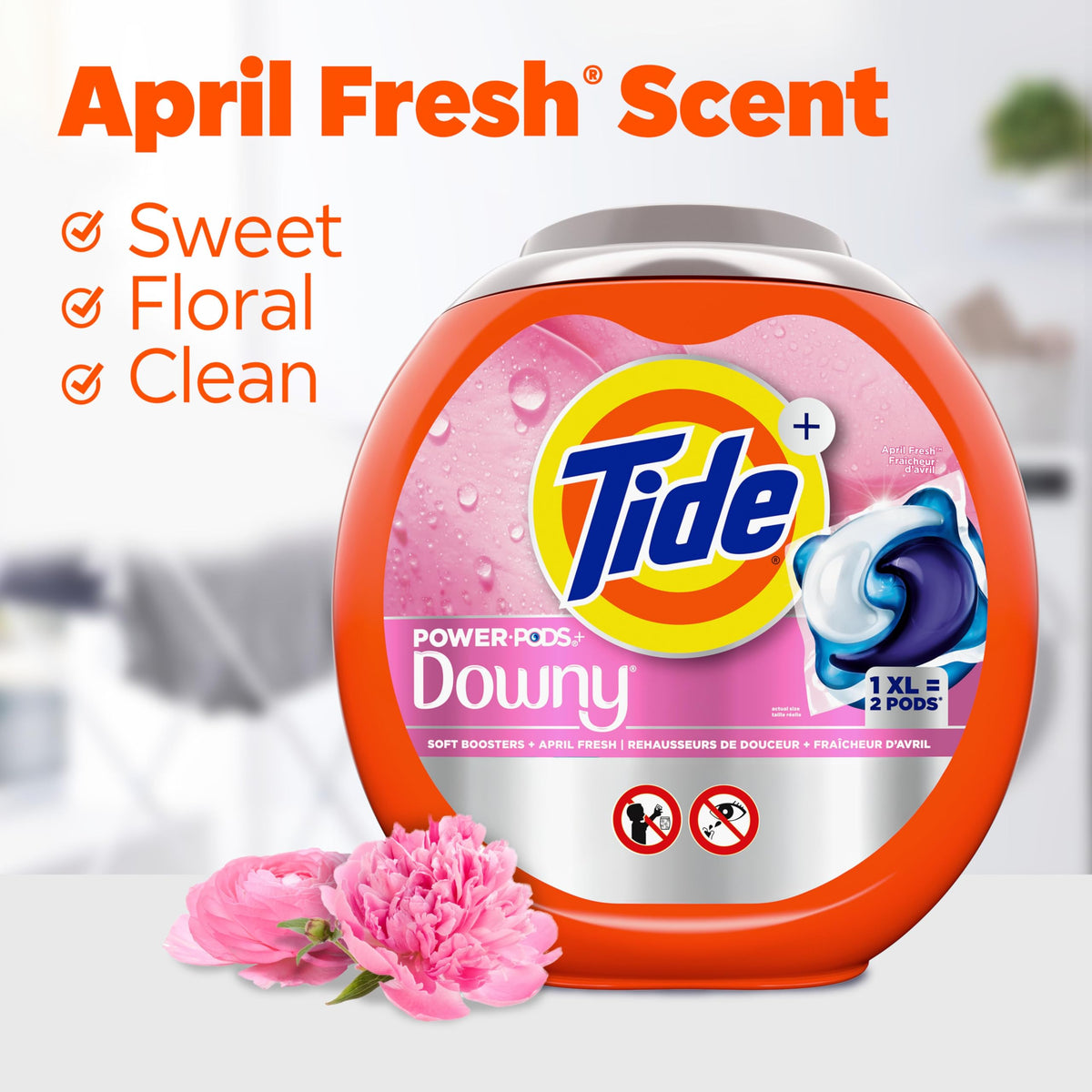 Tide Power PODs, 2-in-1 Laundry Detergent PODS with Downy Soft Boosters, Lasting Freshness with April Fresh Scent, 45 Count ๐ All In One Marketplace Canada