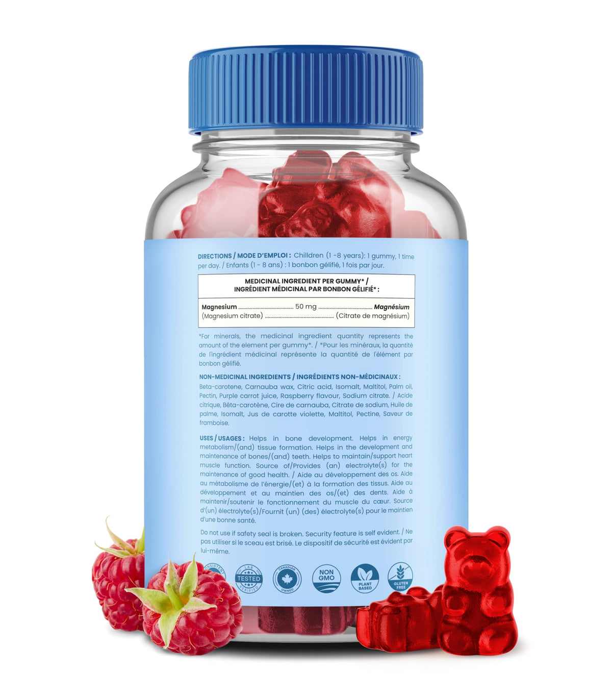 Magnesium For Kids - 120 Count - Sugar Free Calm Magnesium Gummies for Kids - 4 Month Supply - Supports Bone Health, Sleep - Chewable Gummy Vitamin Supplement đ All In One Marketplace Canada