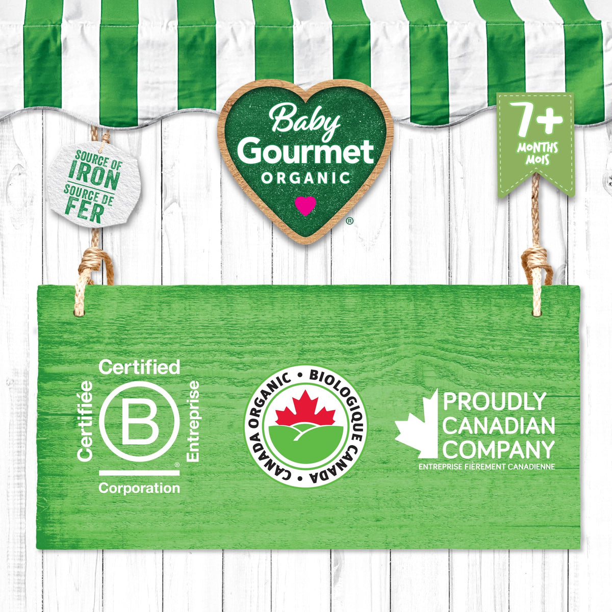 Baby Gourmet Organic Baby Food Puree Coconut, Kiwi & Spinach, 128ml (12 Pack) ๐ All In One Marketplace Canada