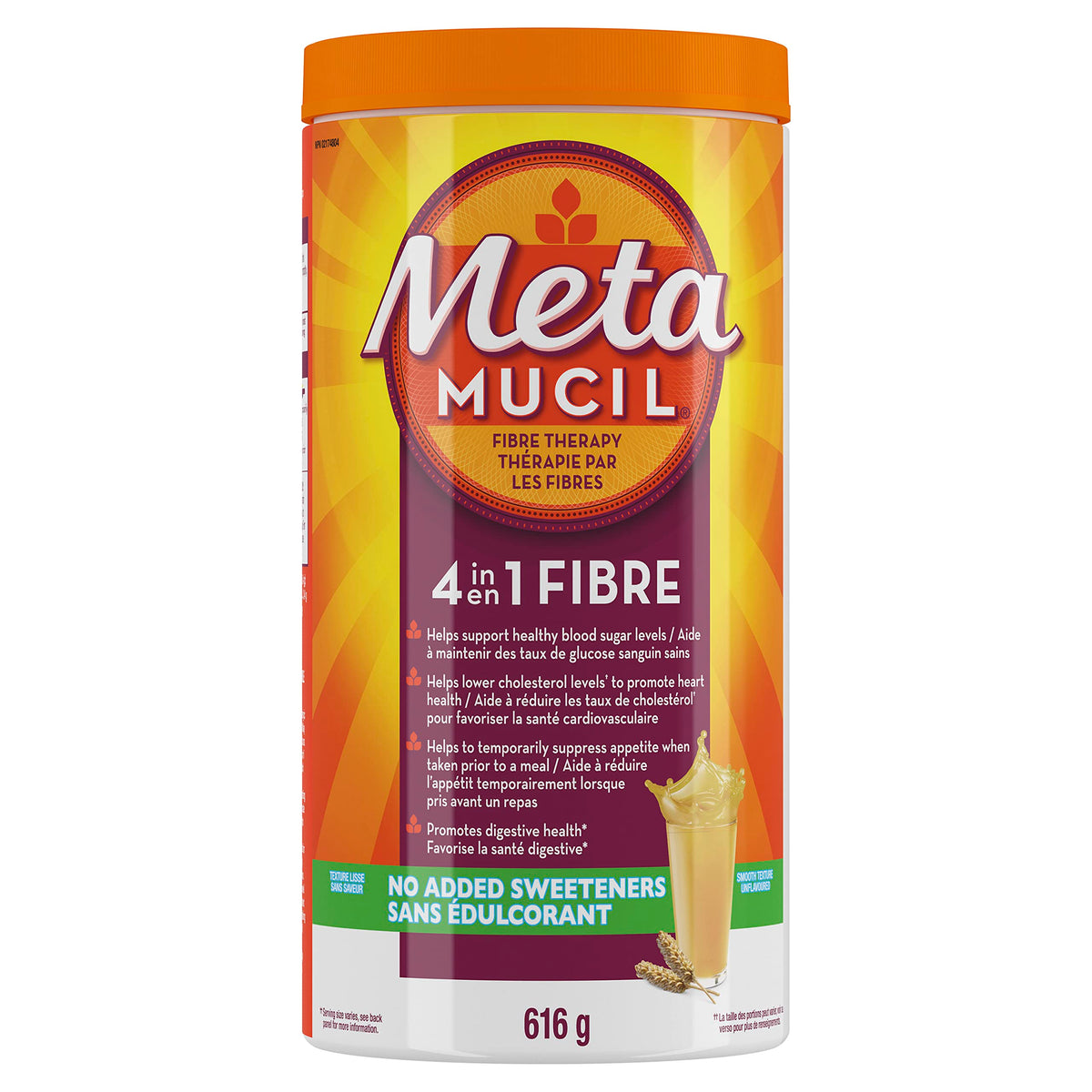 Metamucil, Daily Psyllium Husk Powder Supplement, Sugar-Free, 4-in-1 Fibre for Digestive Health, Unflavoured Smooth Flavored Drink, 114 Servings đ All In One Marketplace Canada