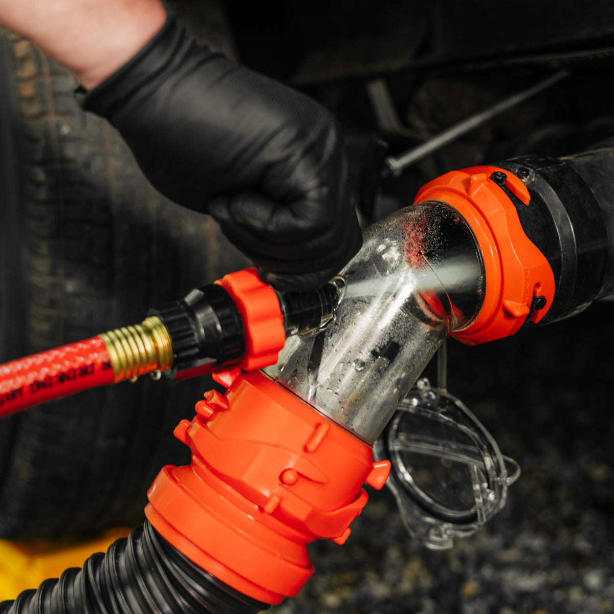 Camco Rhino Blaster â Camper Holding Tank and RV Portable Waste Tank Rinser â Provides Thorough RV Tank Cleaning â Features a Backflow Preventer & 45-Degree Clear Elbow Adapter (39080) đ All In One Marketplace Canada