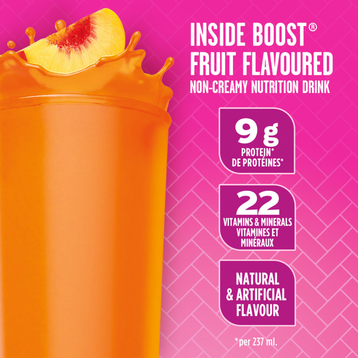 Boost Fruit Flavoured Drink Peach, 237ml, 24 count đ All In One Marketplace Canada