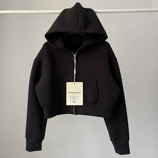 Women's Solid-Color Loose-Fit Hooded Sweatshirt