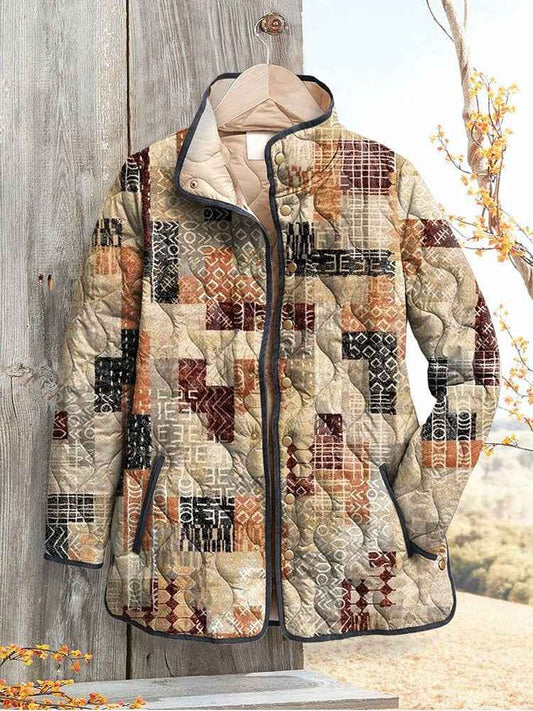 Women's Floral Digital-Printed Padded Cotton Jacket