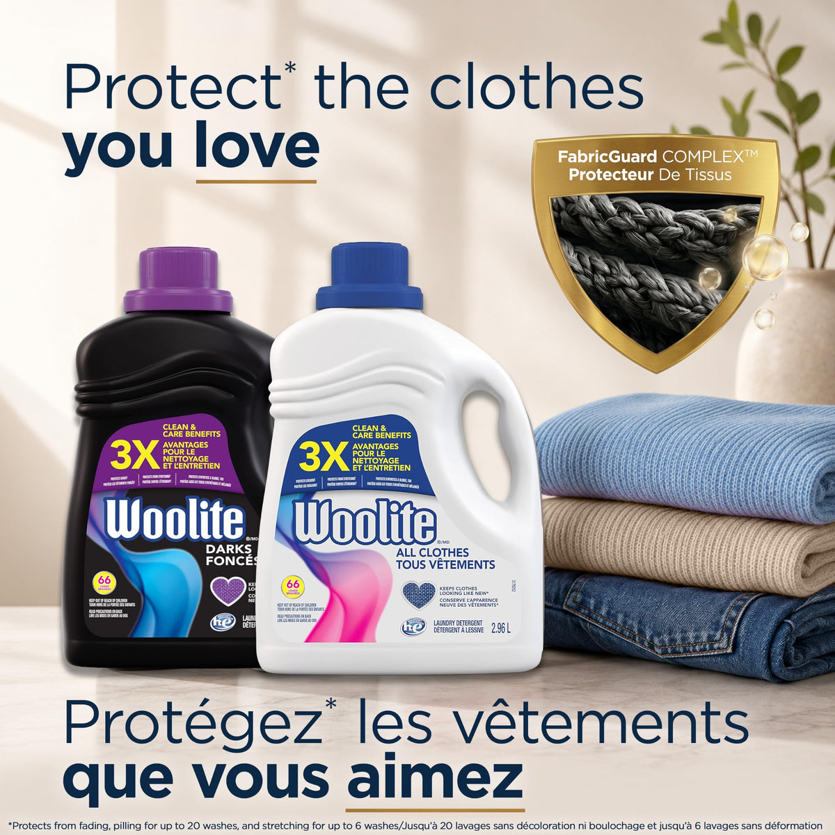 Woolite Darks Laundry Detergent for Dark Clothing; 2.96 L, 66 Loads; Helps Keep Clothes Looking Like New with Advanced Care & Fabric Guard Complex; Protects from Fading & Pilling Up 20 Washes đ All In One Marketplace Canada