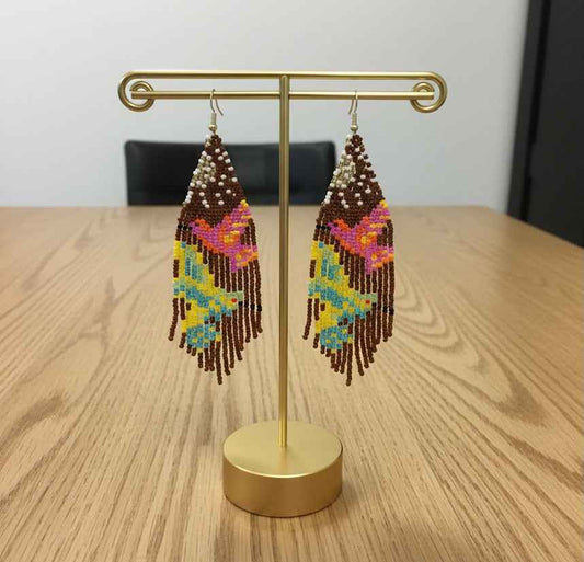 Dark brown Sky Dancer Beaded Earrings