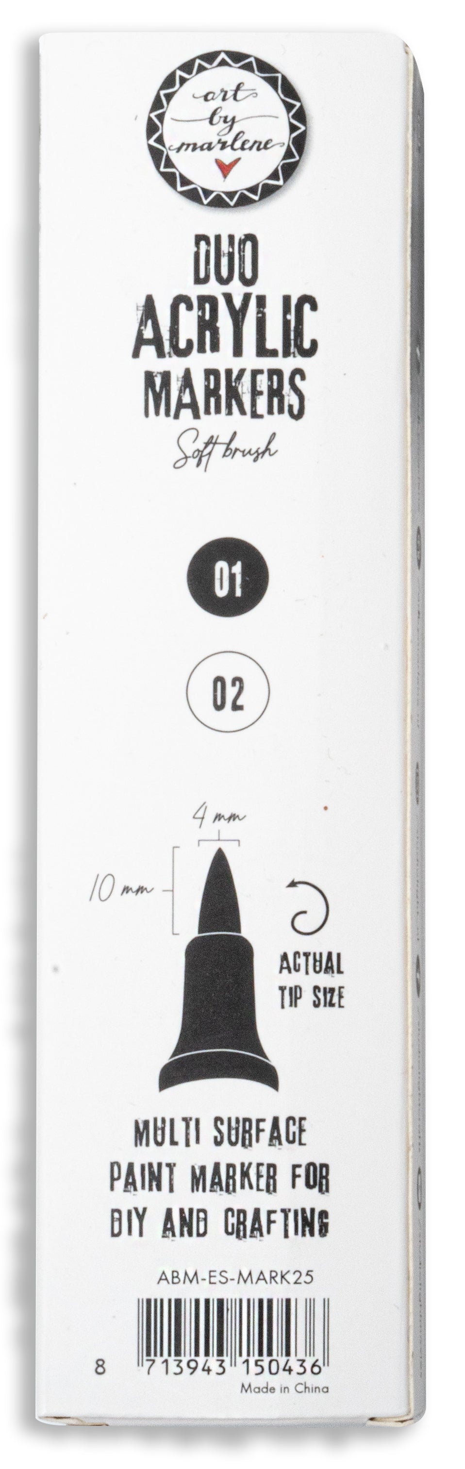 ABM Duo Acrylic Markers Black And White Essentials 3 PC