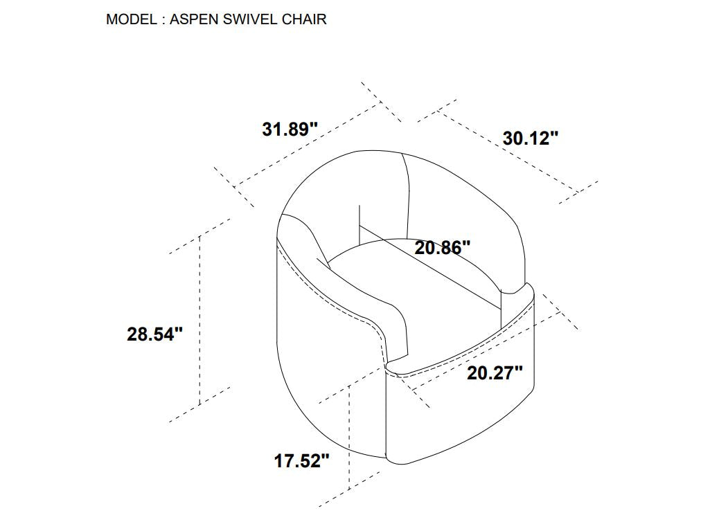 Aspen Swivel Chair - Beige Buff