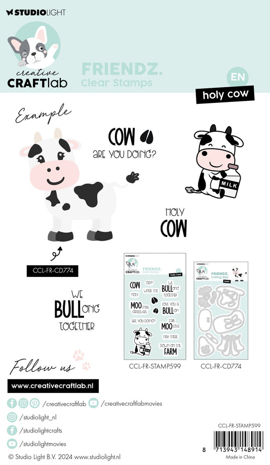CCL Clear Stamp Holy Cow Friendz 14 PC