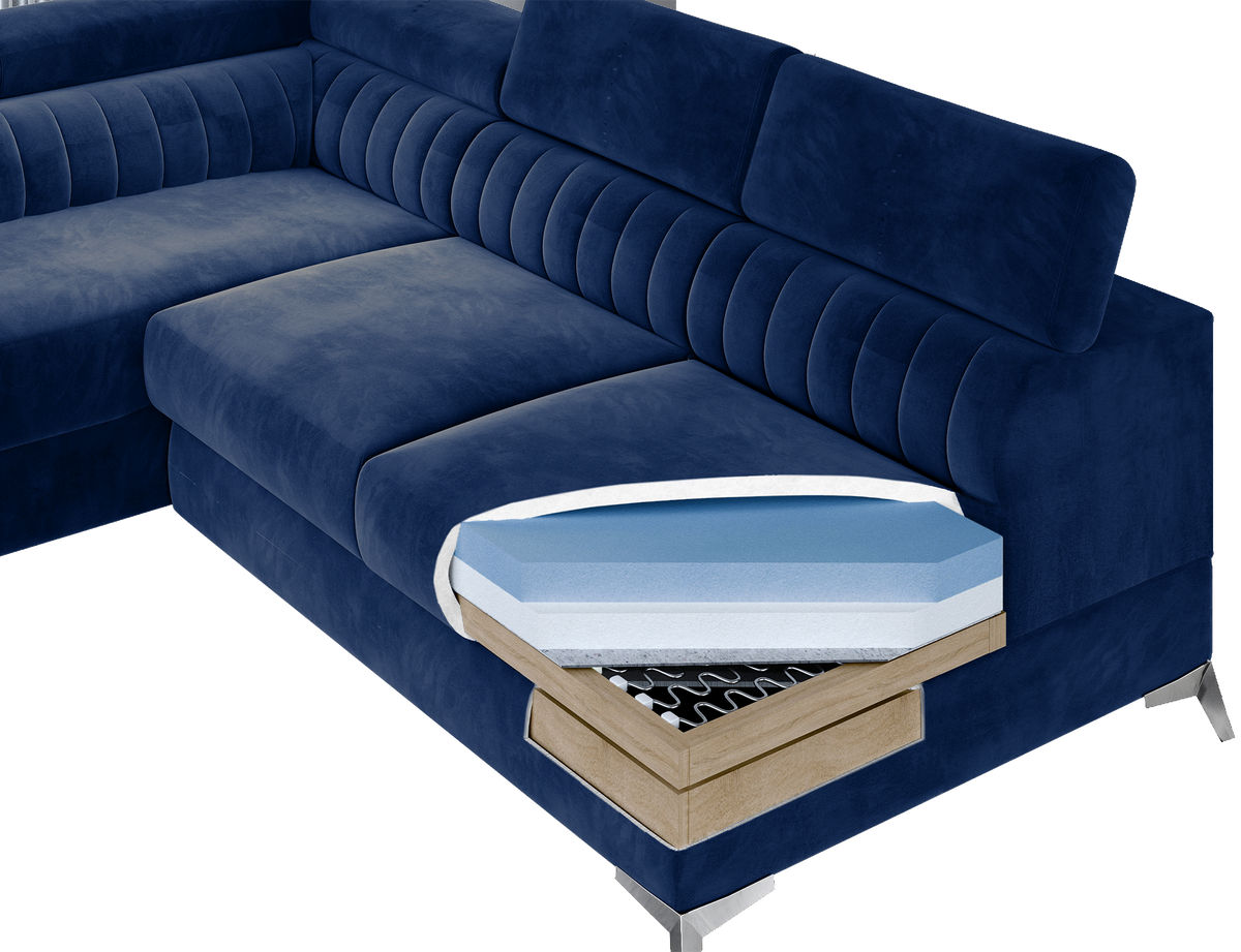 Laurence Sectional Storage Sleeper Chaise Sofa - Light Grey