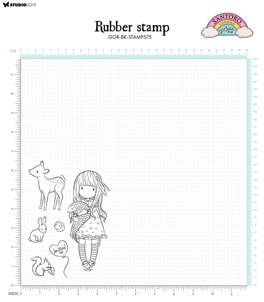SAN Cling Stamp Gorjuss - Be Kind Be Kind To All Creatures 120x170x5mm 6 PC nr.575