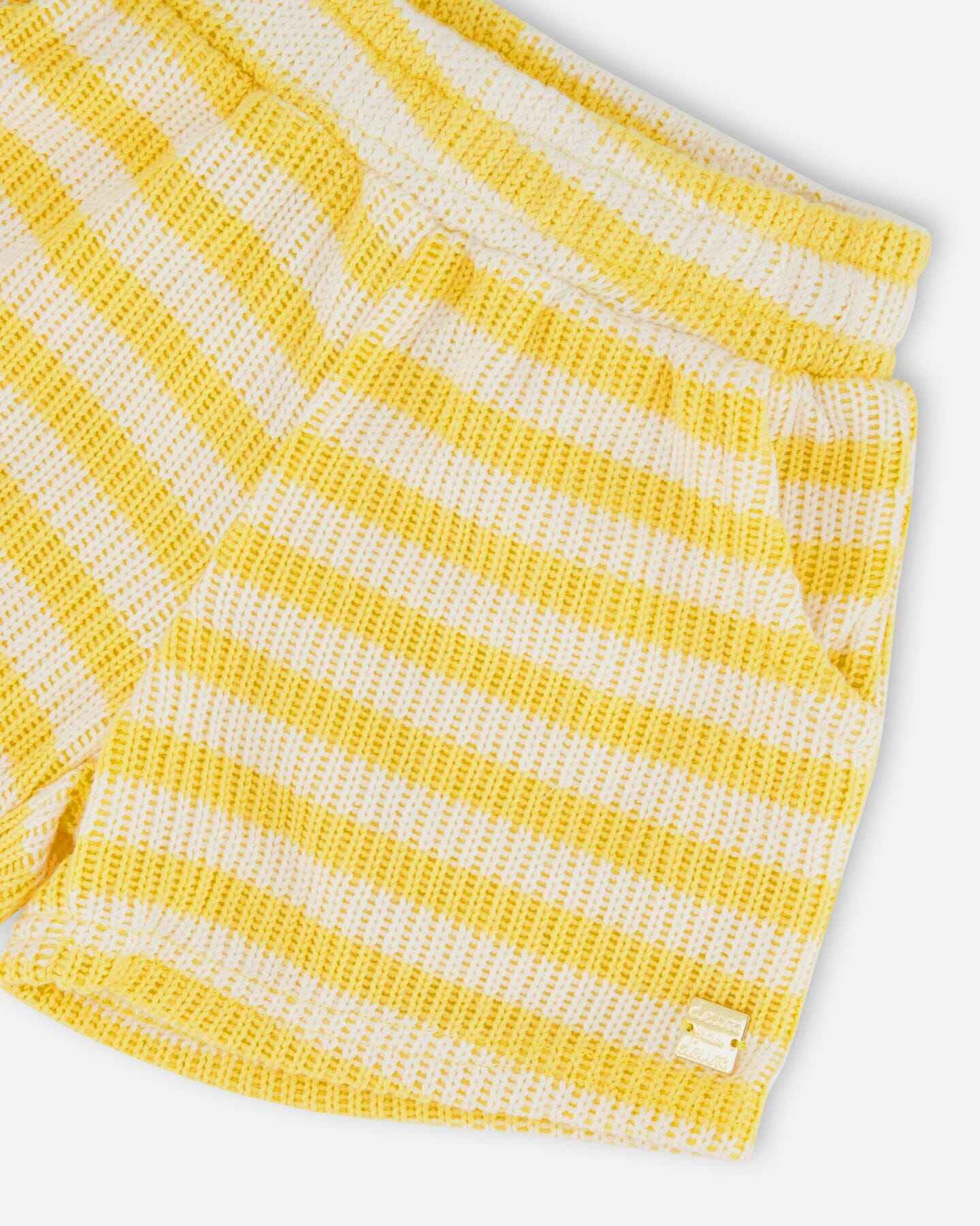 Striped Shorts Yellow And White