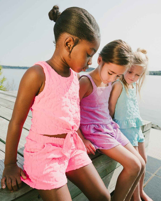 Terry Tank Top With Shorts Set Pink