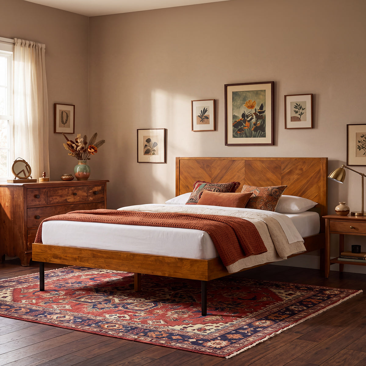Alander Solid Wood Bed Frame