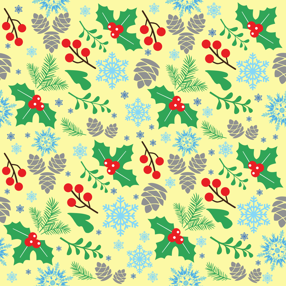 Holly Berries Christmas Adhesive Vinyl Pattern 1