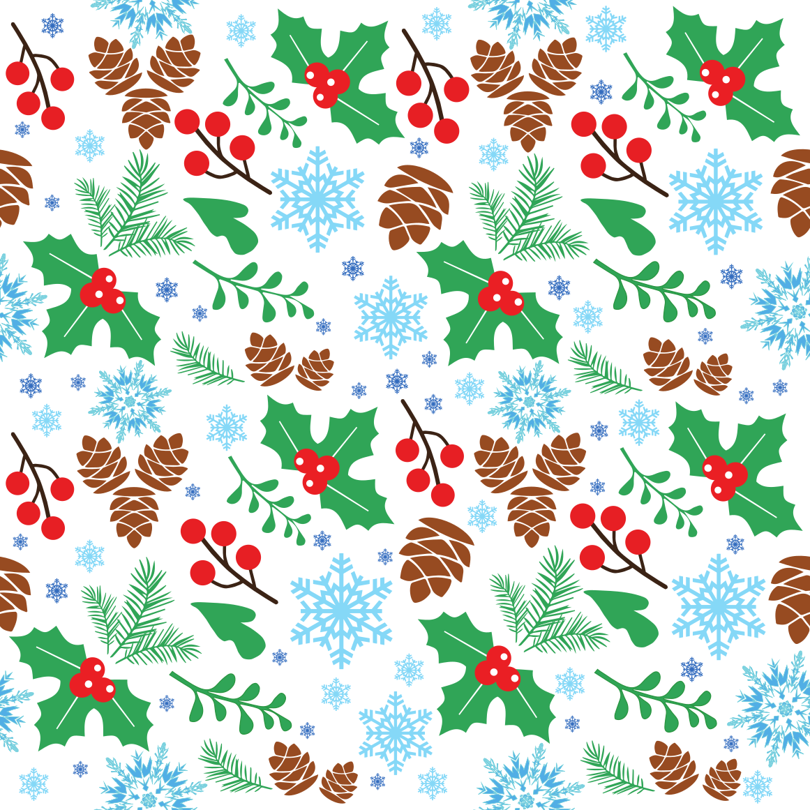 Holly Berries Christmas Adhesive Vinyl Pattern 2