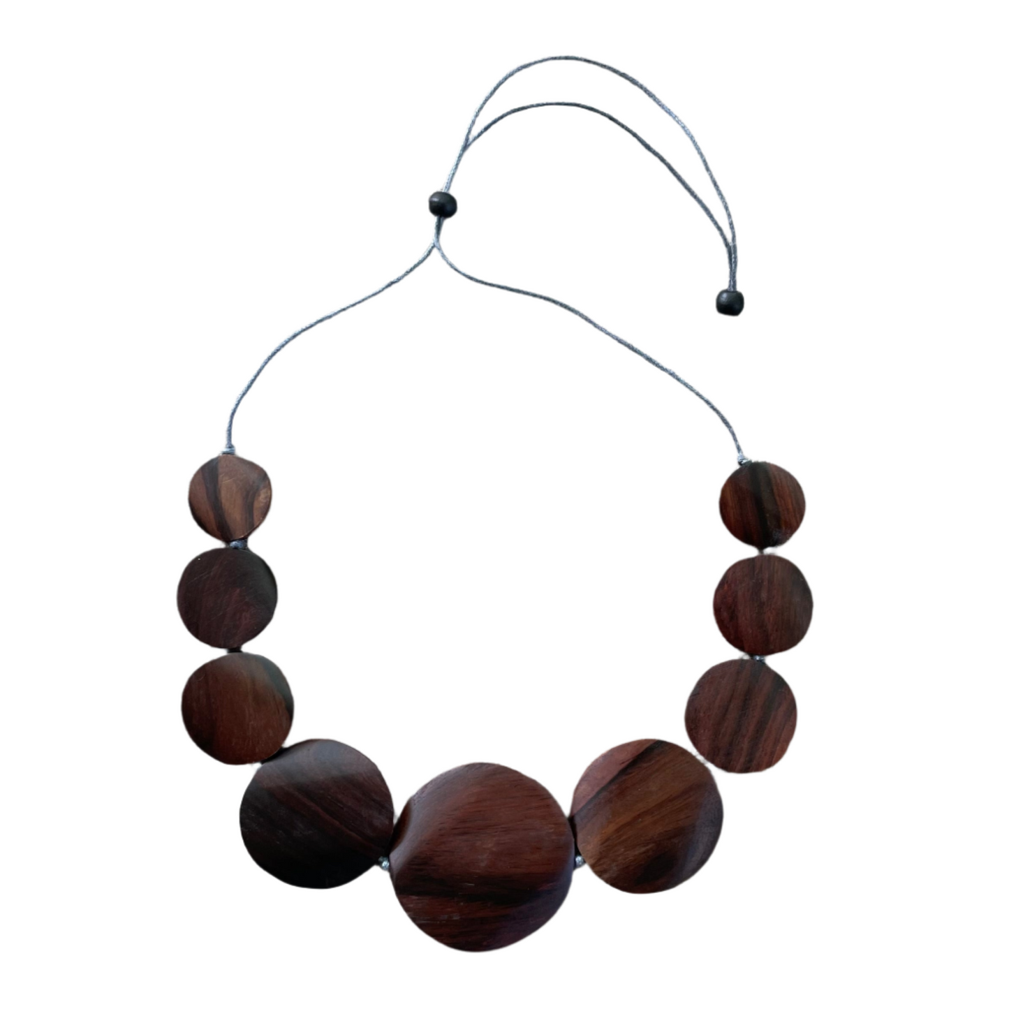 Wooden Flat Disk Necklace
