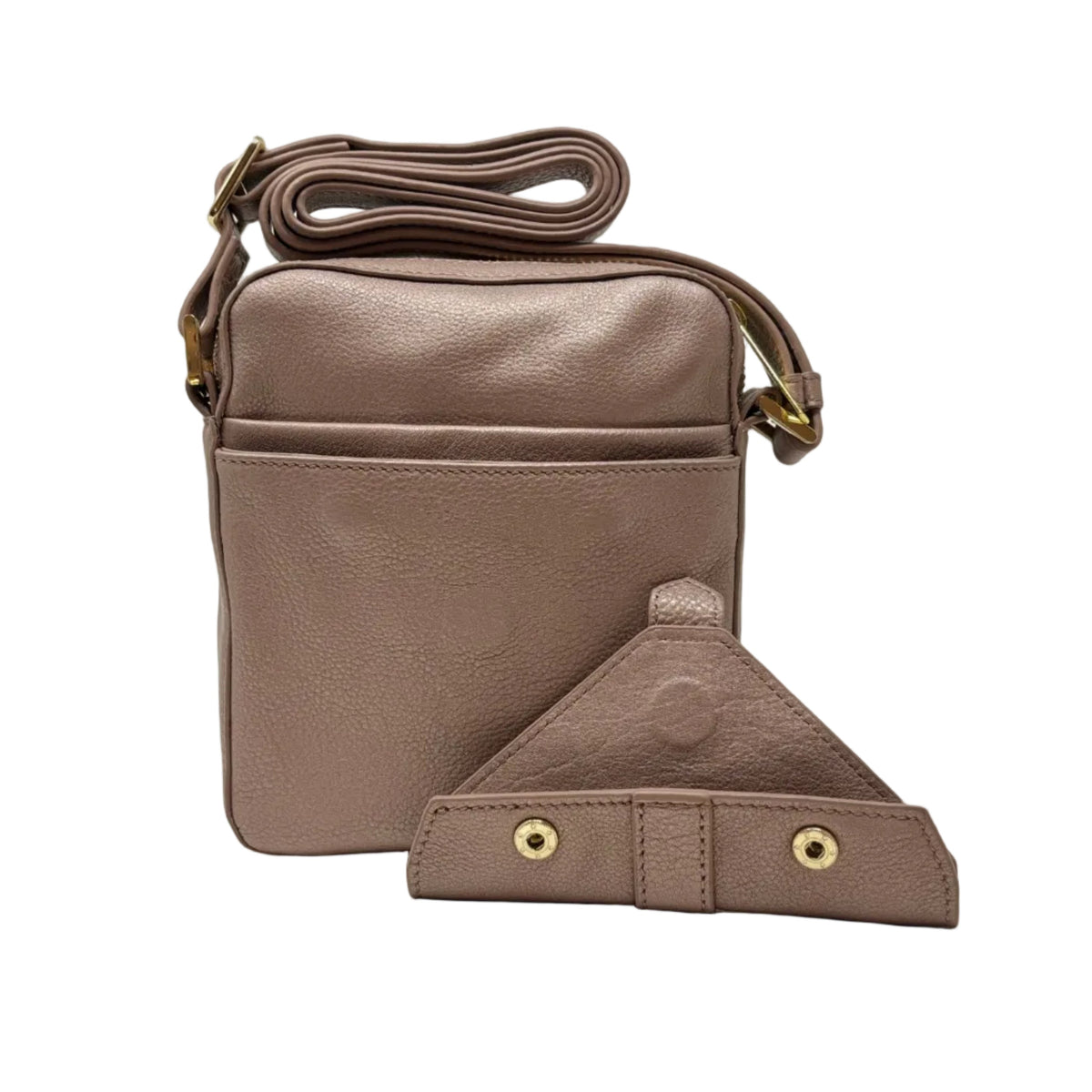Petit sac en cuir rose platine — Nadine