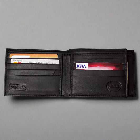 JBG International Men's Center Wing Bifold Leather RFID Wallet